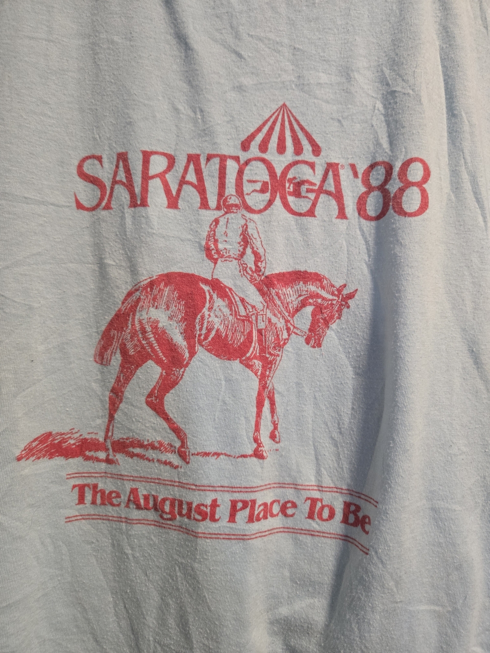 Vintage 1988 Saratoga Race Course Graphic Tee Tshirt